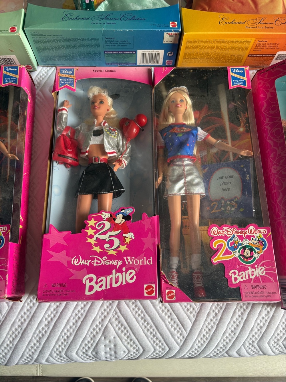 (2) VINTAGE DISNEY Barbie New 2000 & 25 YR ANNIVERSARY  BOTH NEW NRFB